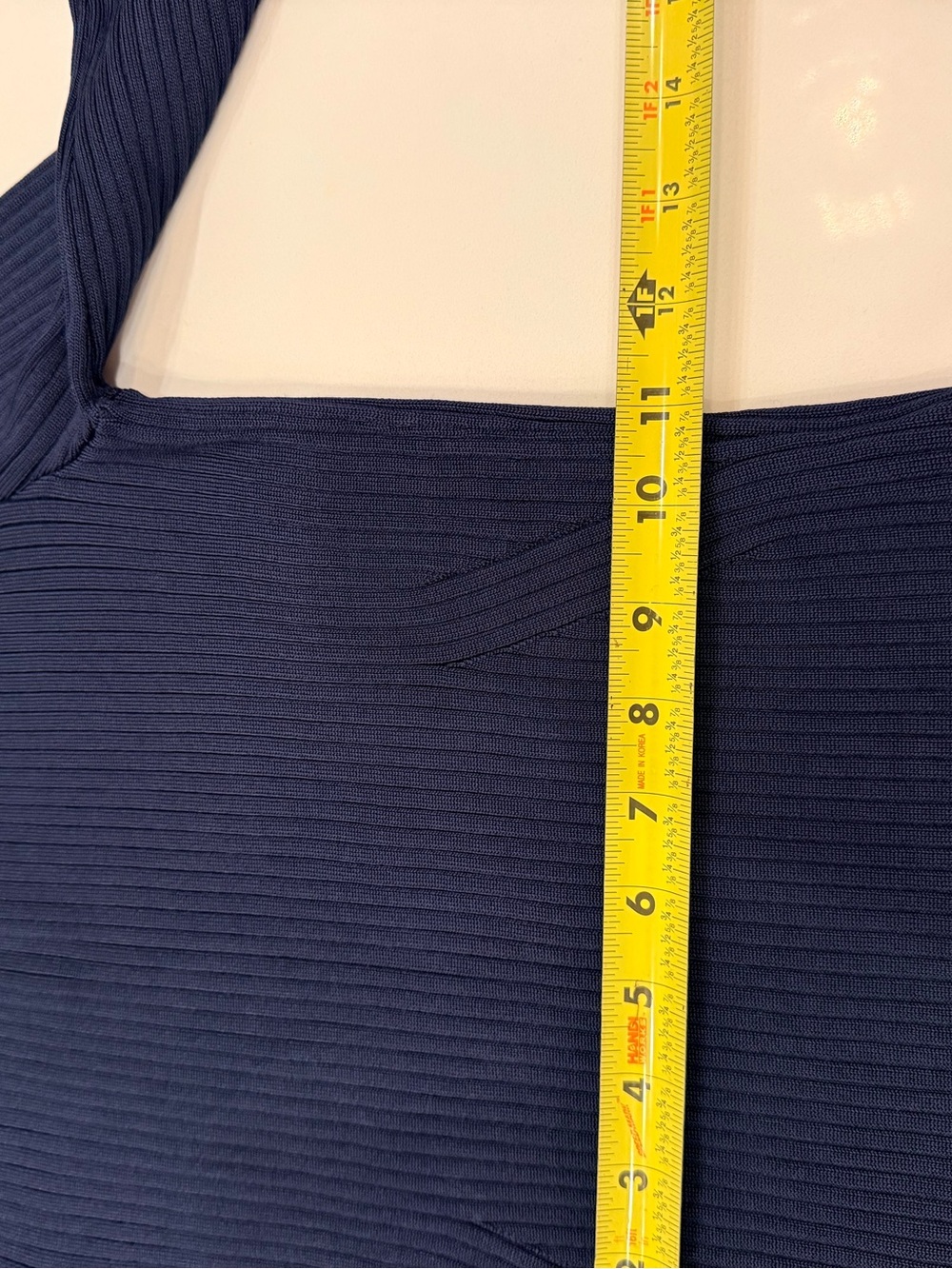 Abercrombie & Fitch Ribbed Boatneck Long-Sleeve Top - Navy Blue - Picture 6 of 7